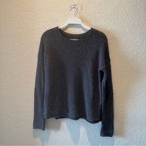 Peruvian Connection heathered charcoal 100% pima cotton pullover sweater, XS